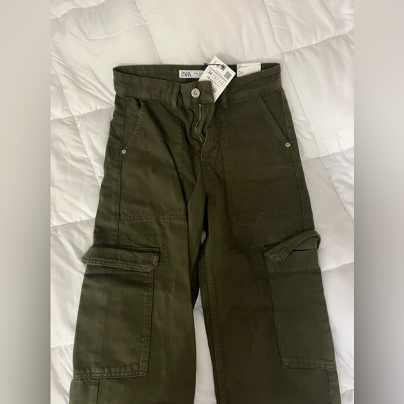Zara Cargo Green Cargo Pant! NEW WT - Picture 3 of 4